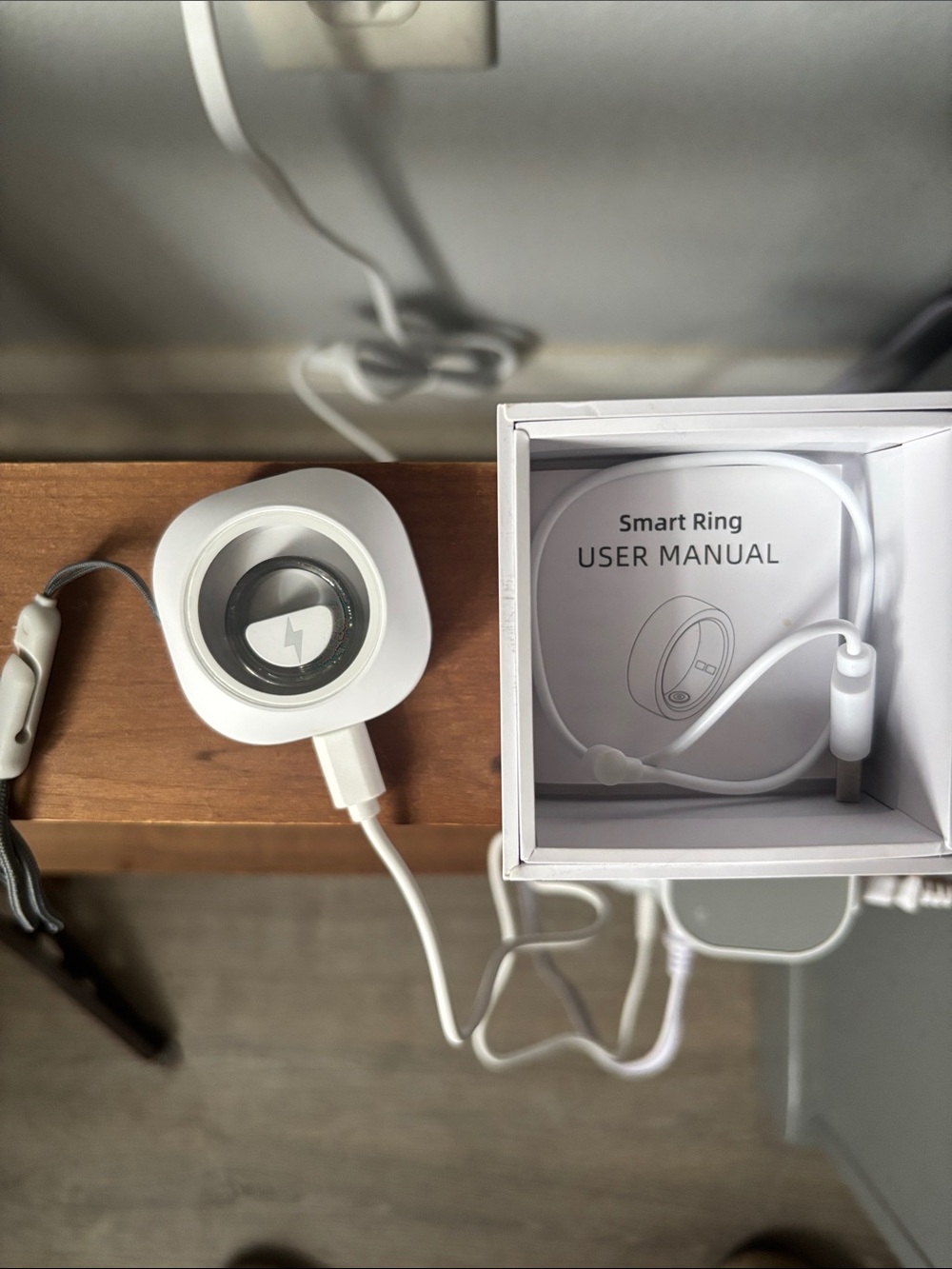 Smart Ring and Charger with USB Cable - White